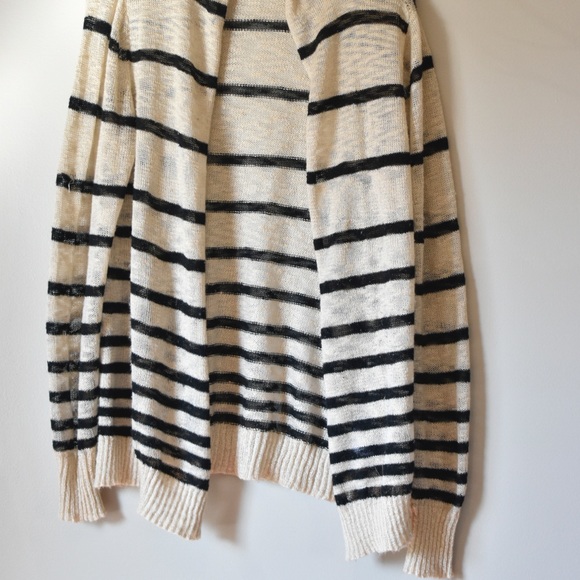 MAURICE’S Cream/Black Knit Striped Sweater - Picture 2 of 5